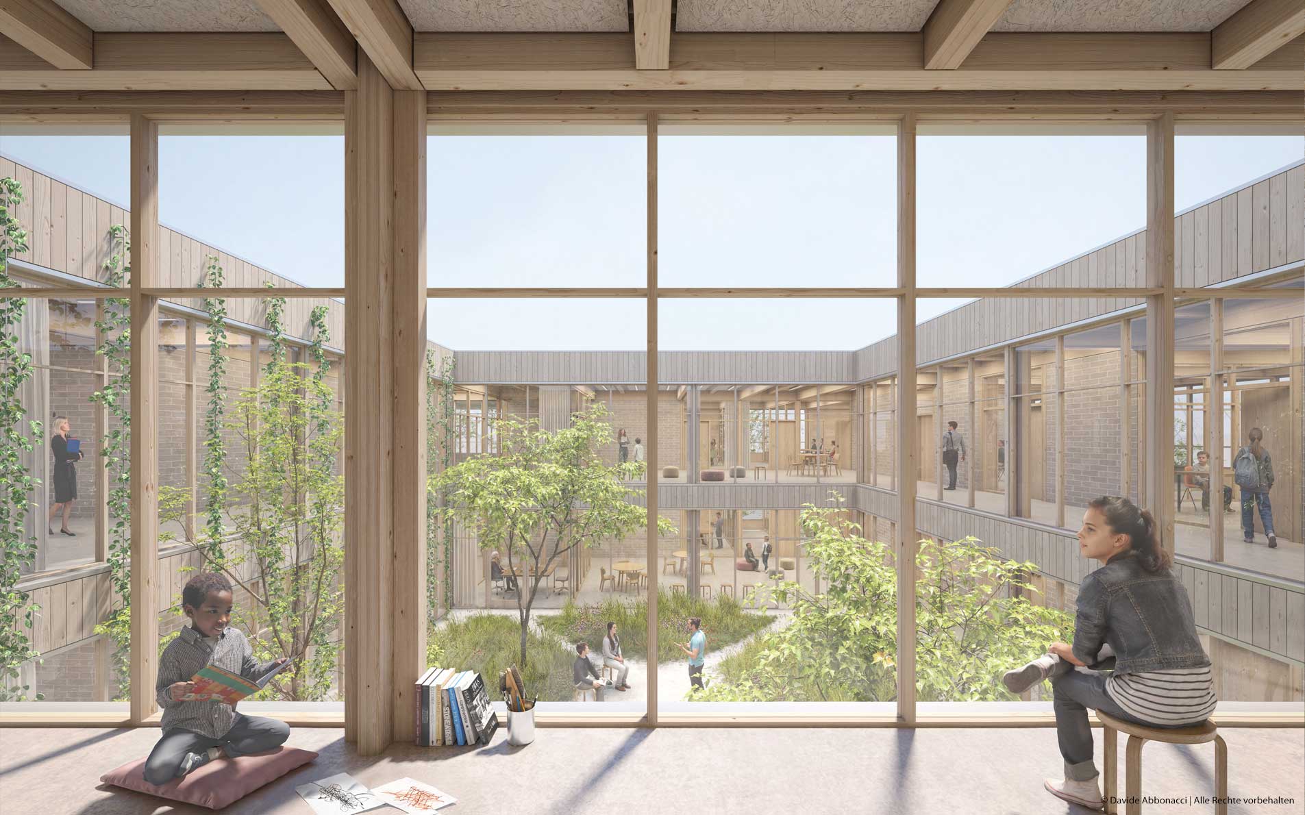 Bildungscampus Weiße Stadt in Oranienburg | NAK Architekten | 2025 Wettbewerbsvisualisierung | Anerkennung &nbsp;