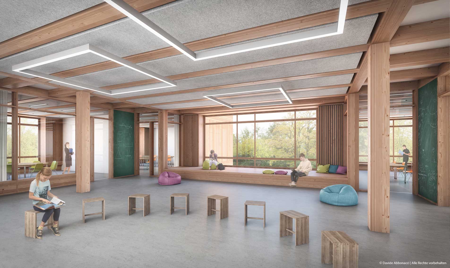 Bildungscampus IGS Langenhagen, Hannover | NAK Architekten | 2021 Wettbewerbsvisualisierung | 2. Preis &nbsp;