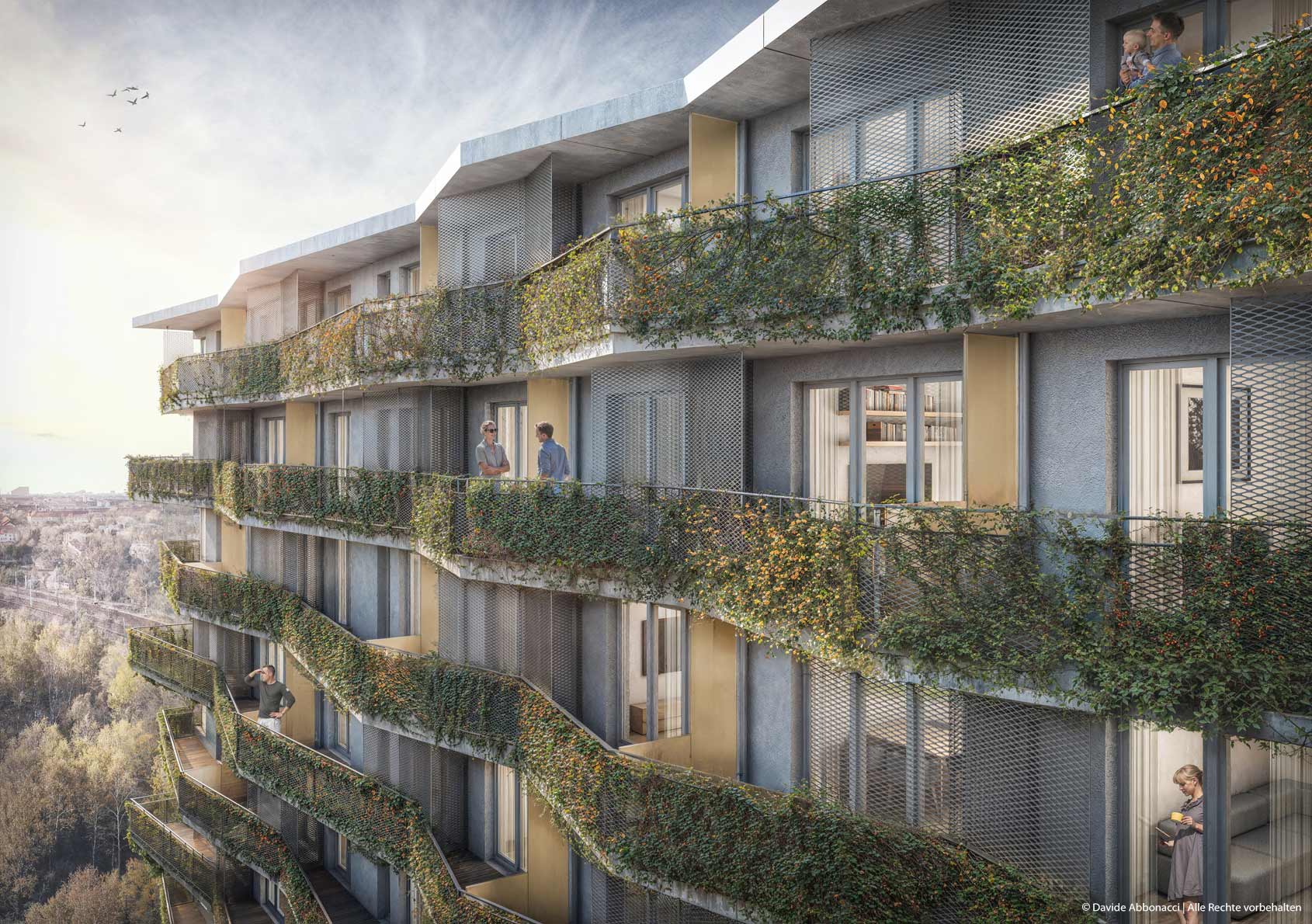 Wohnungsbau am Rosenfelder Ring, Berlin-Hohenschönhausen | brh Architekten + Ingenieure | 2020 Wettbewerbsvisualisierung | 3. Preis &nbsp;