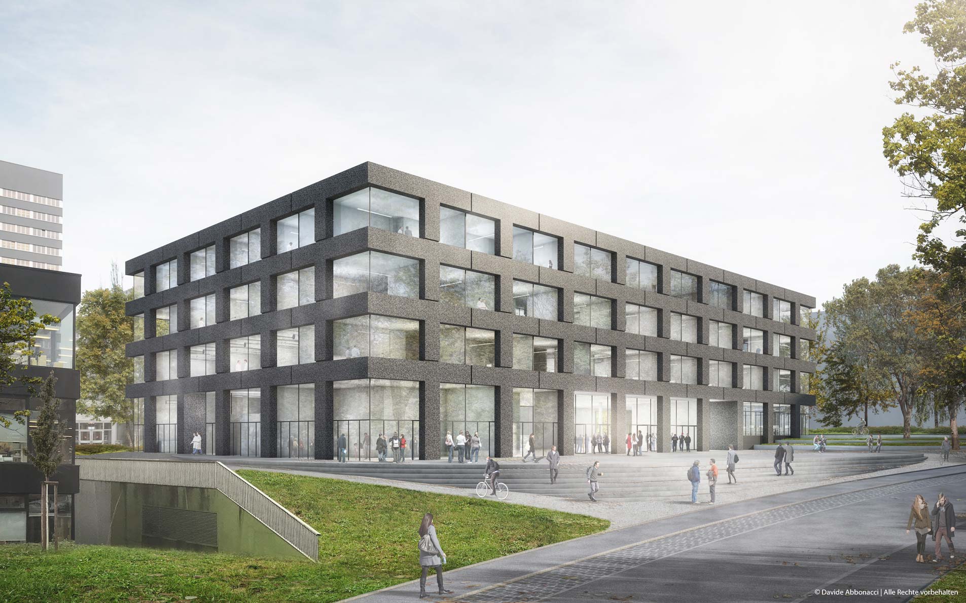 Forschungsgebäude Zentrum Biophysik der UdS, Saarbrücken | Kuehn Malvezzi Architekten | 2019 Wettbewerbsvisualisierung &nbsp;