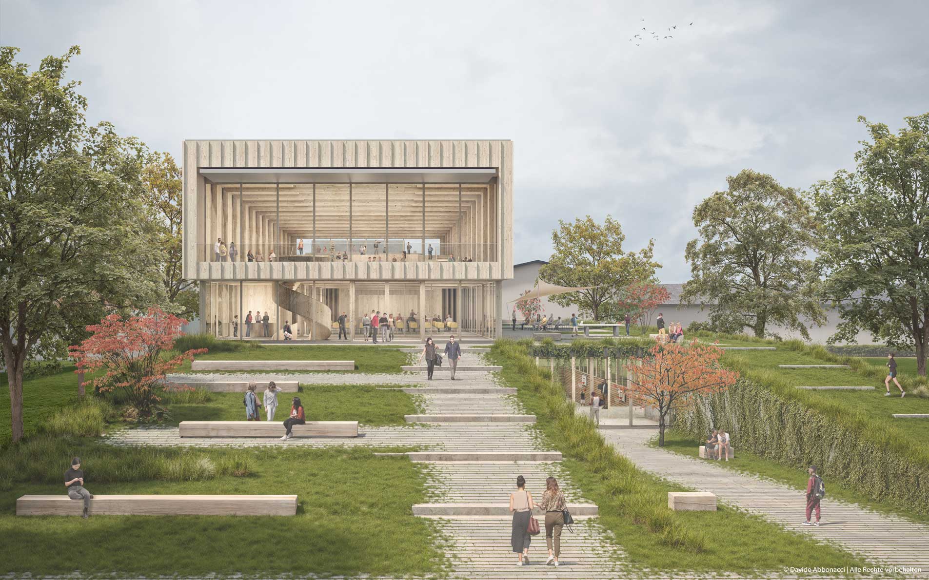 Neubau Sport- und Kulturmitte Hedelfingen, Stuttgart | NAK Architekten | 2024 Wettbewerbsvisualisierung&nbsp;