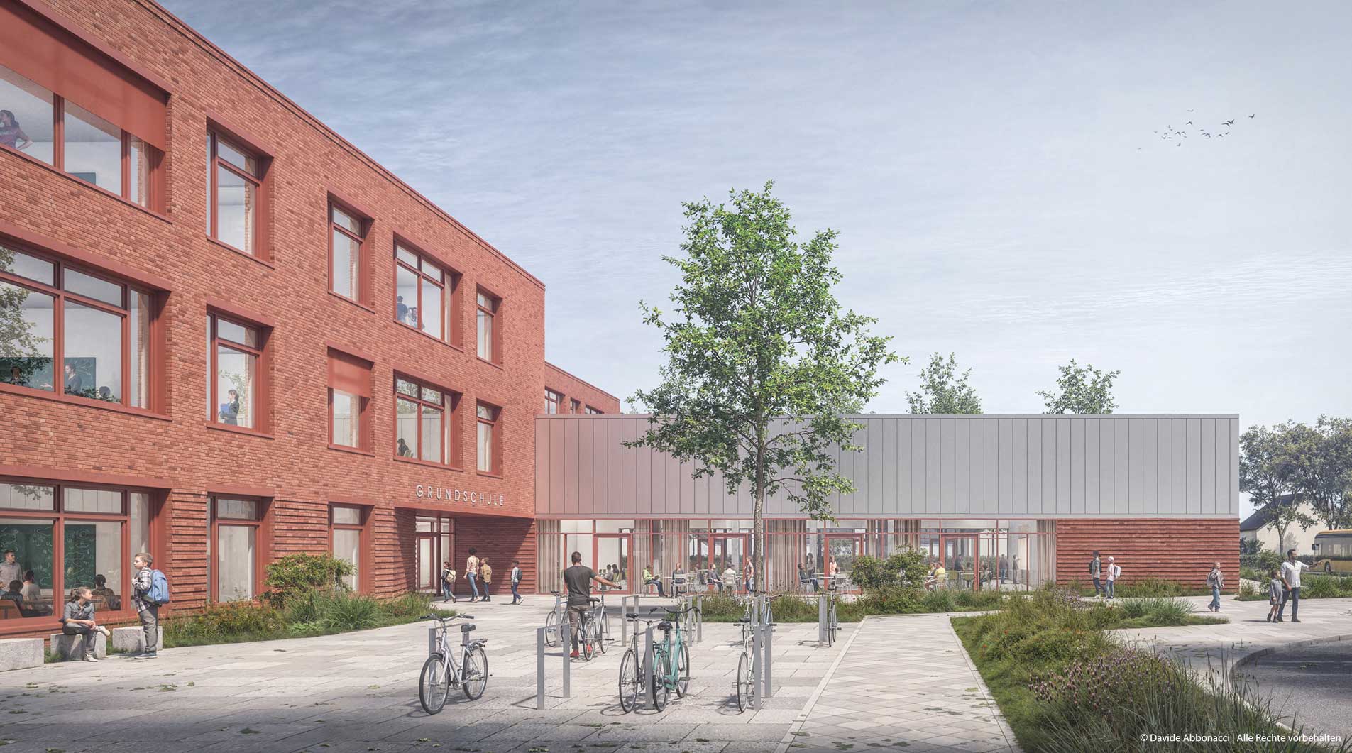 Interkommunalen Grundschule Schönefeld-Schulzendorf | NAK Architekten mit BATEG GmbH | 2025 Wettbewerbsvisualisierung  &nbsp;