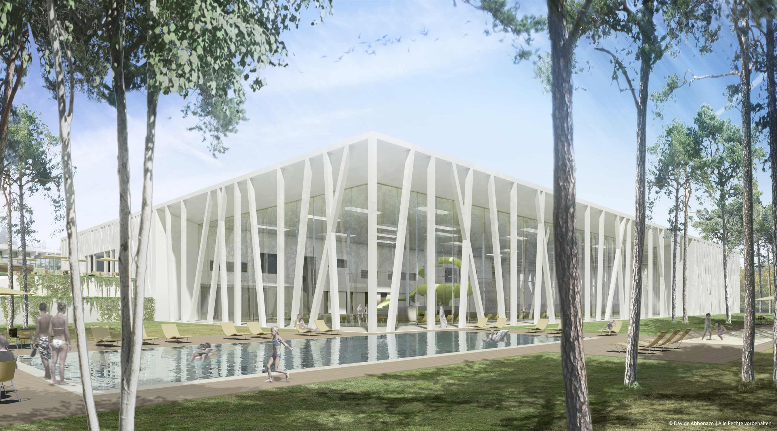 Neubau eines Sport und Freizeitbades, Potsdam | gmp Architekten von Gerkan, Marg und Partner | 2010 Wettbewerbsvisualisierung | Finalist &nbsp;