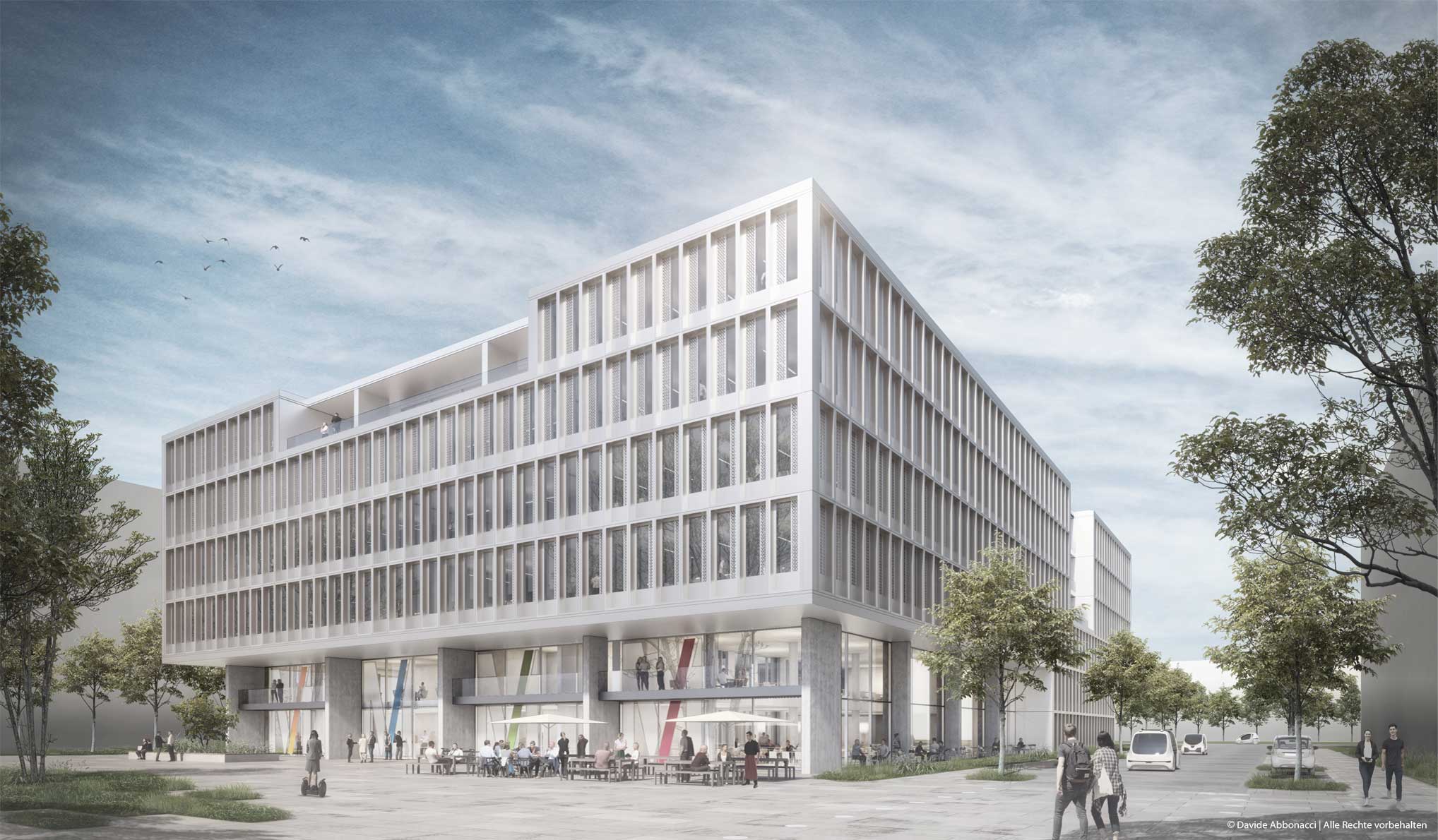 Airport Academy in der AirSite West am Flughafen München | gmp Architekten von Gerkan, Marg und Partner | 2018 Wettbewerbsvisualisierung | Finalist&nbsp;