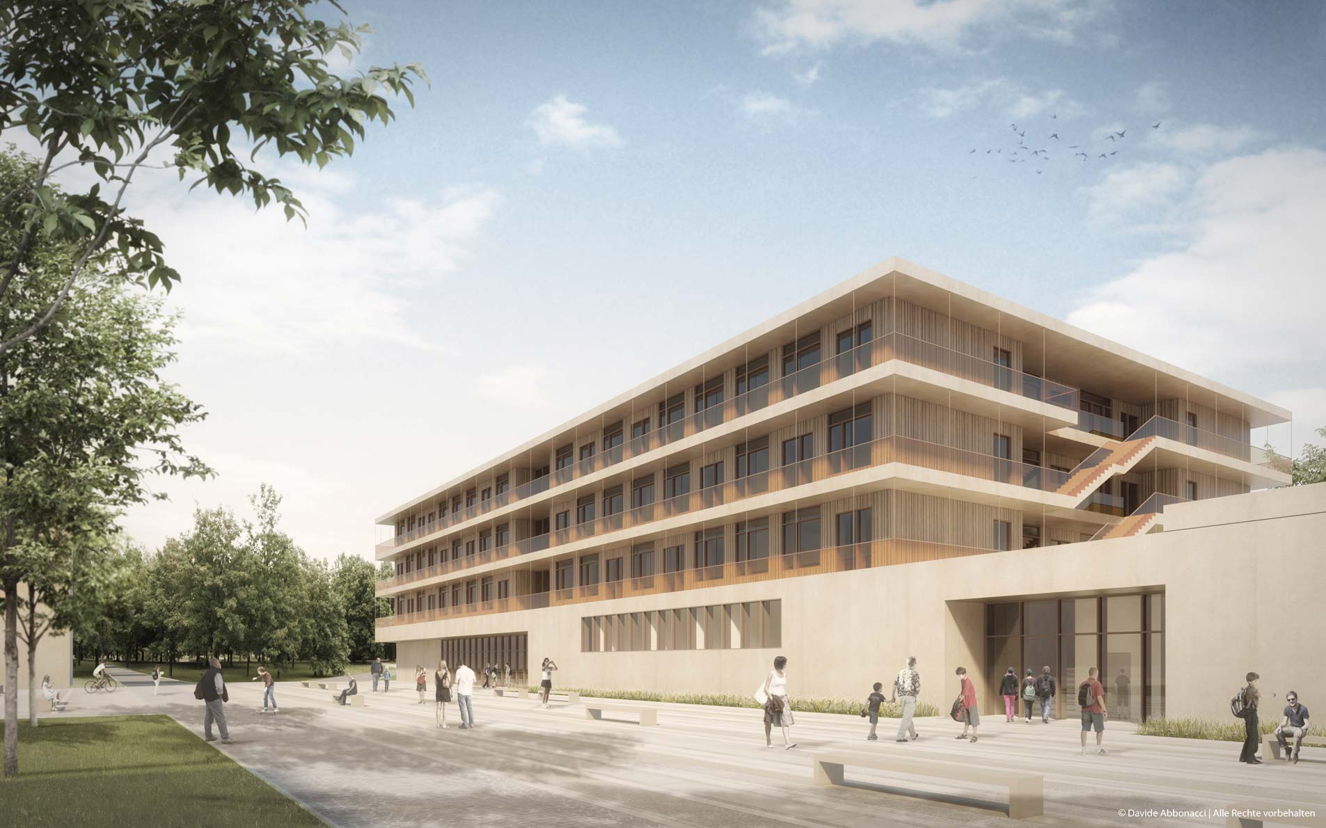 Vier Grundschulen in modularer Bauweise, München | Numrich Albrecht Klumpp Architekten | 2013 Wettbewerbsvisualisierung | 3. Preis&nbsp;