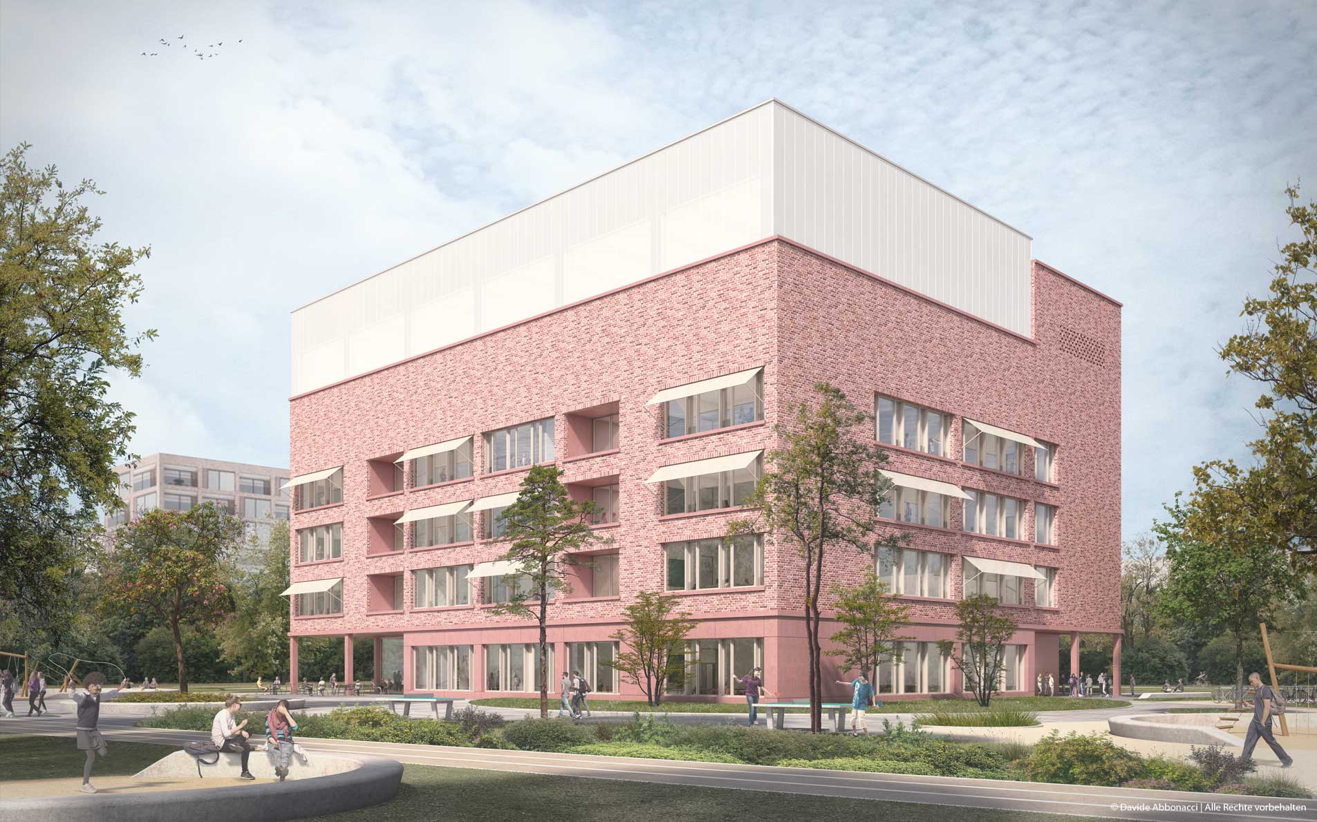 Zwei-in-Eins Grundschule, Berlin | Numrich Albrecht Klumpp Architekten | 2023 Wettbewerbsvisualisierung | 1. Preis  &nbsp;