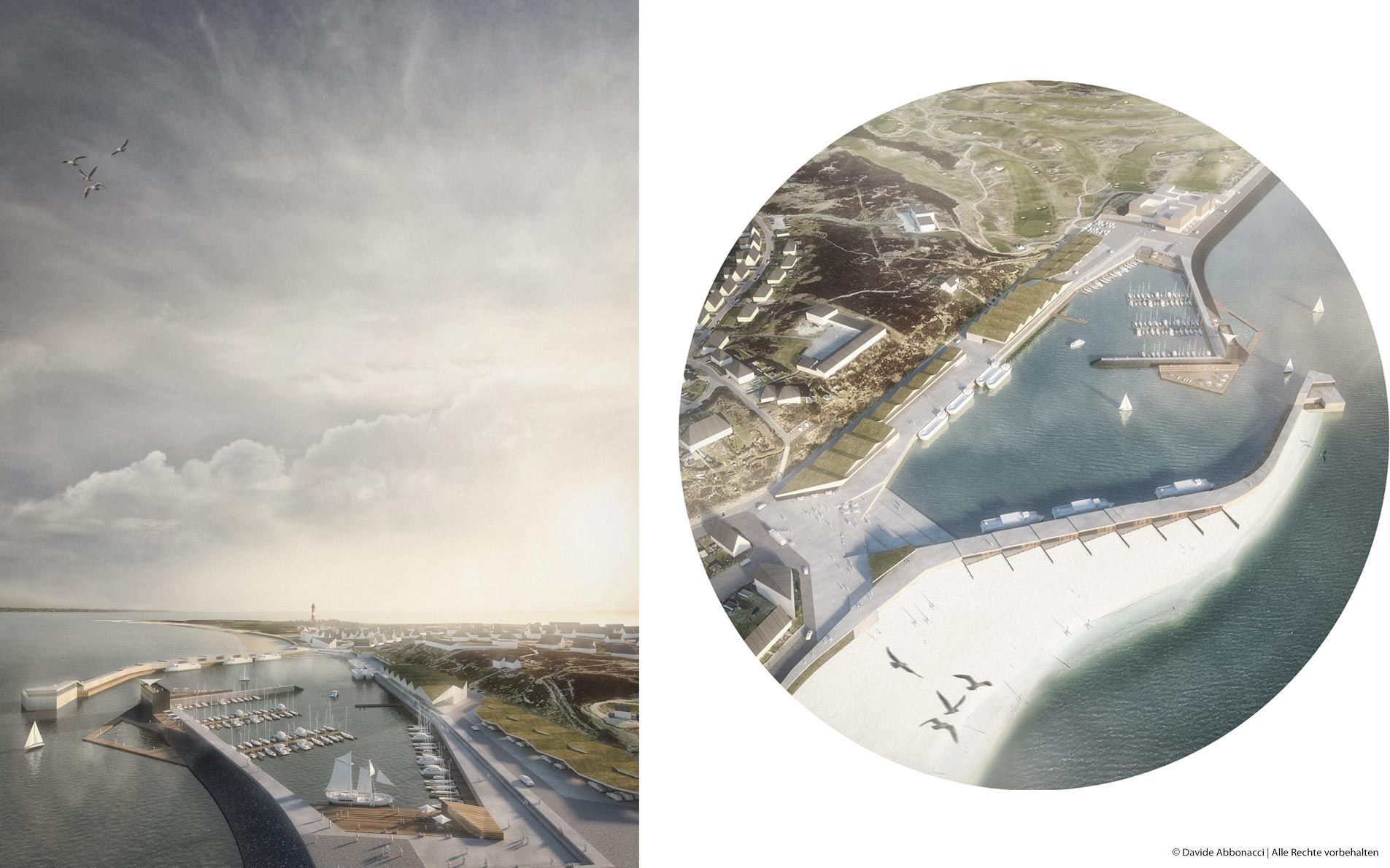 Hörnumer Hafen, Sylt | gmp Architekten von Gerkan, Marg und Partner mit Patrik Dierks Architekten | 2017 Wettbewerbsvisualisierung | 1. Preis&nbsp;