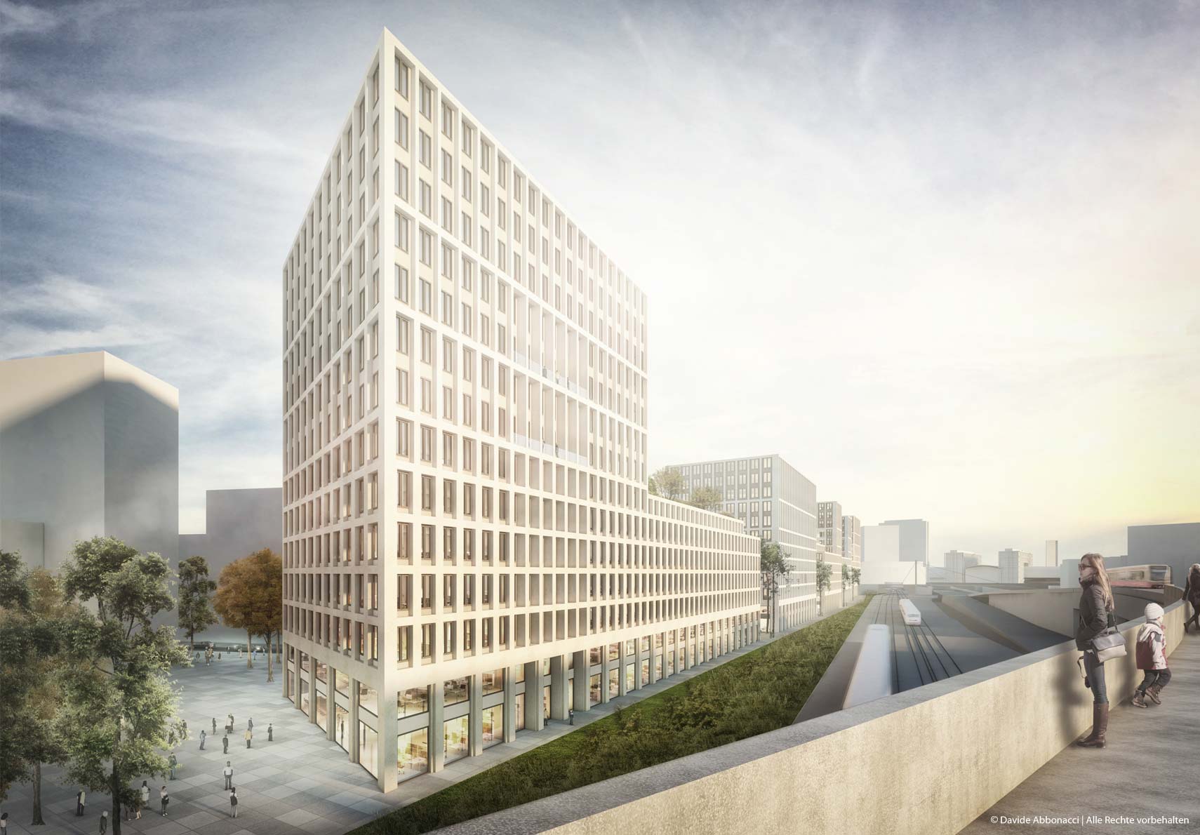 Europacity - Quartier Heidestraße Gewerberiegel, Berlin | gmp Architekten von Gerkan, Marg und Partner | 2017 Wettbewerbsvisualisierung | 3. Preis&nbsp;