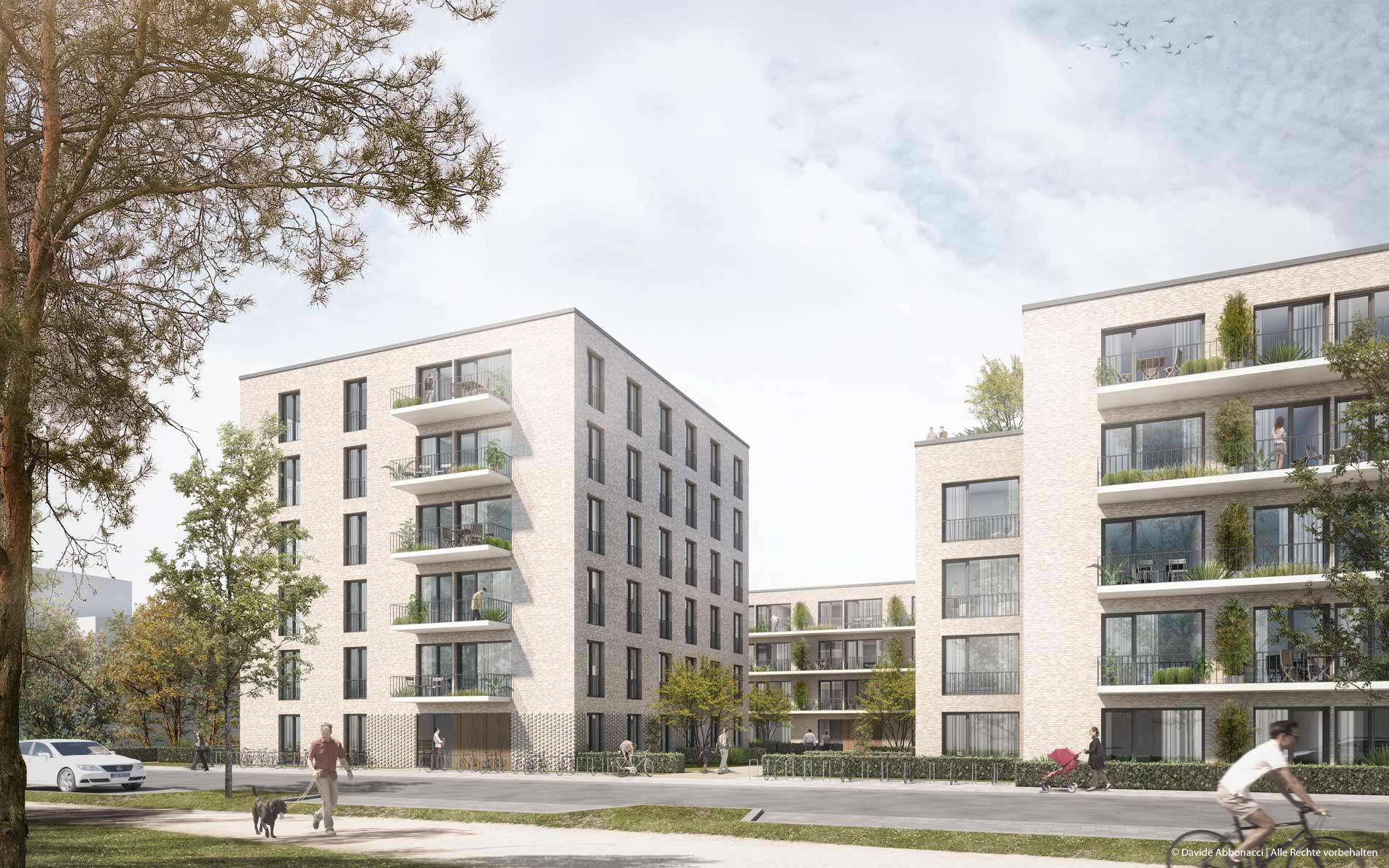 Fischerhüttenstraße, Berlin-Zehlendorf | brh Architekten + Ingenieure | 2016 Wettbewerbsvisualisierung | 2. Preis&nbsp;