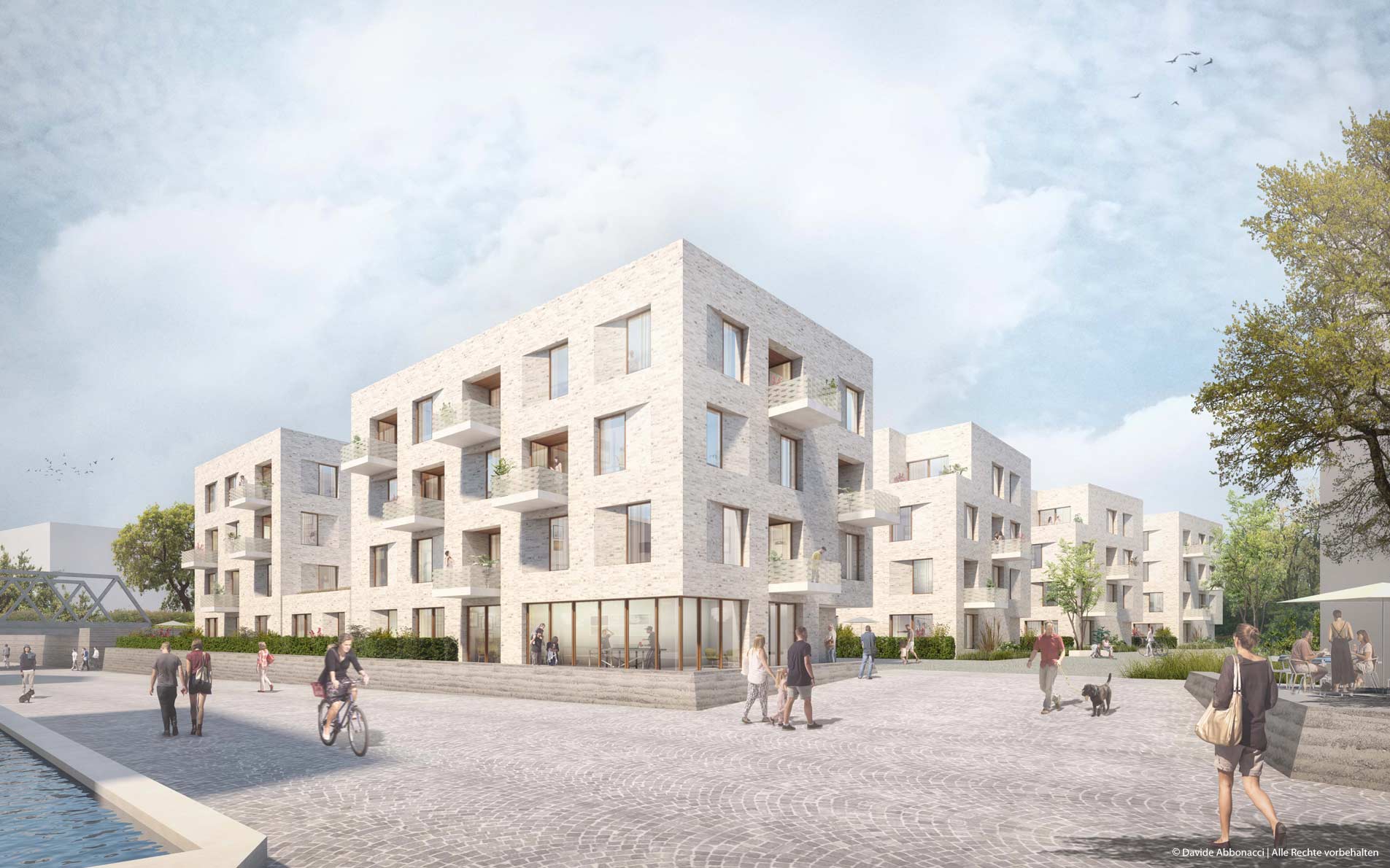 Urbanes Leben am Papierbach, Landsberg am Lech | Guder Hoffend Architekten | 2017 Wettbewerbsvisualisierung&nbsp;