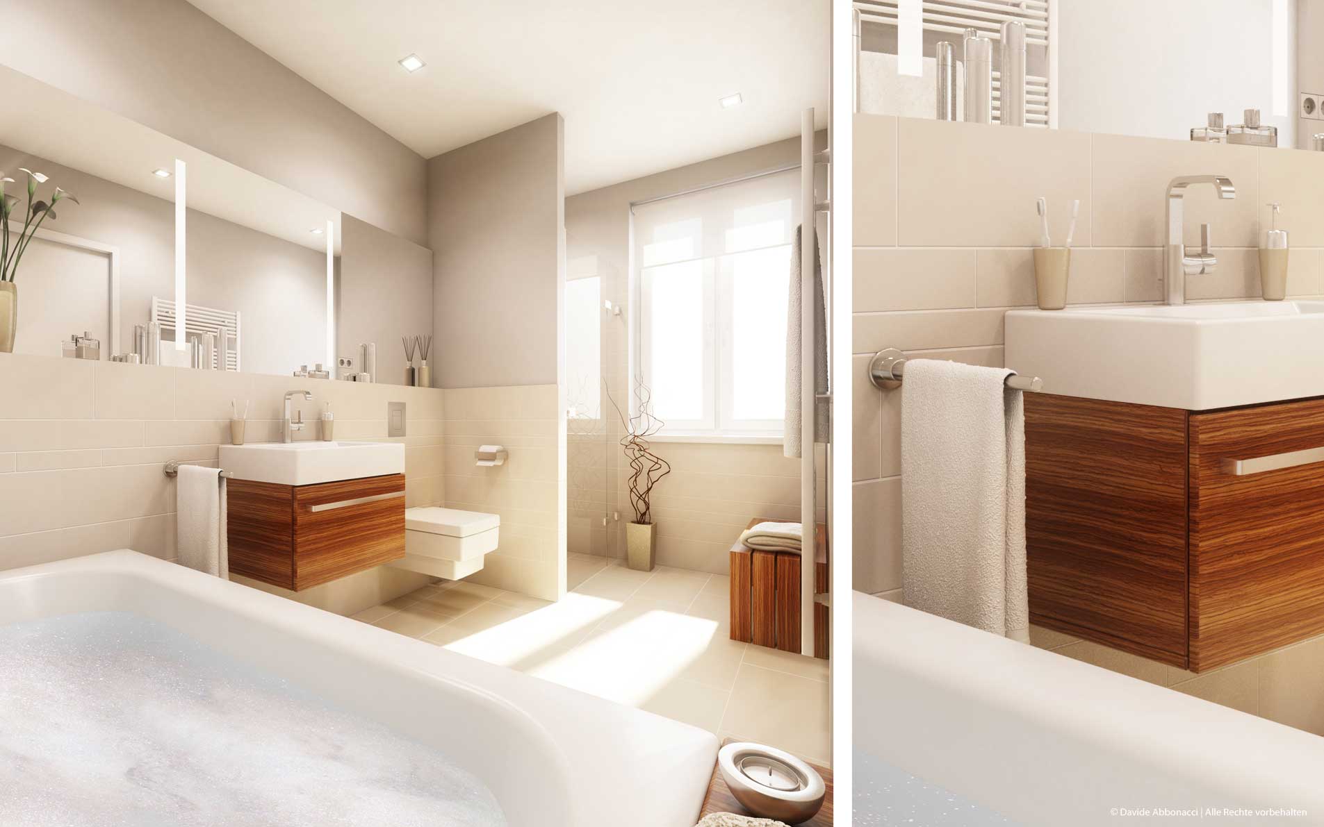 Bad, Wohnprojekt am Barbarossaplatz, Berlin | HOCHTIEF Solutions AG - Entwurf und Beauftragung von Ligne Architekten | 2012 Interiors&nbsp;