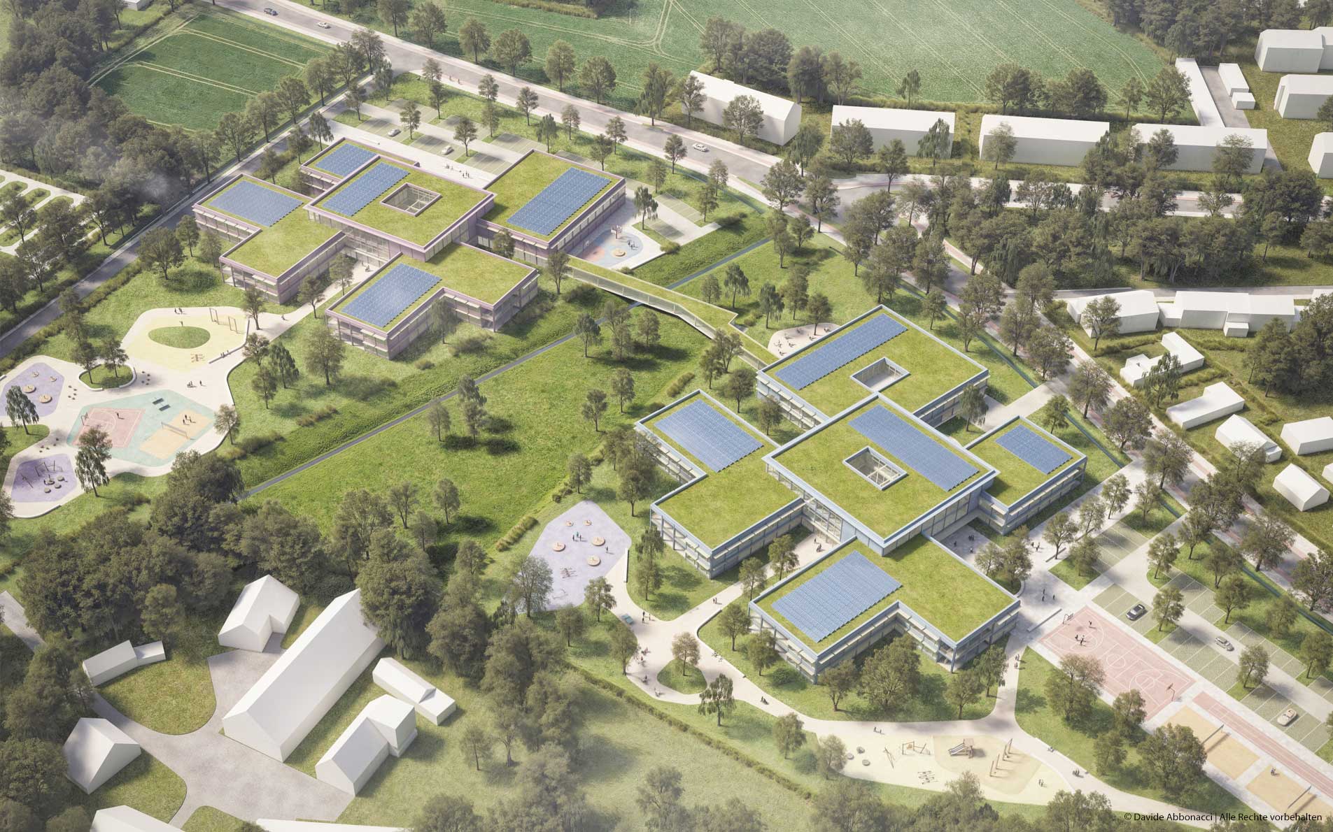 Förderschulcampus am Friedensweg in Osnabrück | NAK Architekten mit ASTOC Architects and Planners | 2025 Wettbewerbsvisualisierung